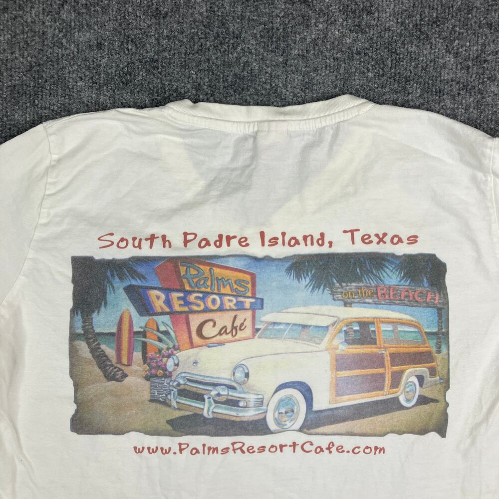 LAT T-Shirt Womens Size L White V-Neck Graphic Car Print‎ Short Sleeve Casual